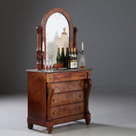 Antieke kasten / Empire kaptafel met kandelaren ±1810 mahonie met brons (No.831712)