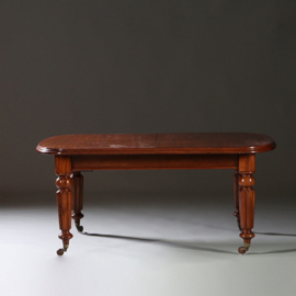 Engelse mahonie wind out table ca 1870 met slinger en twee bladen tot 2,39 m. (No.951430)