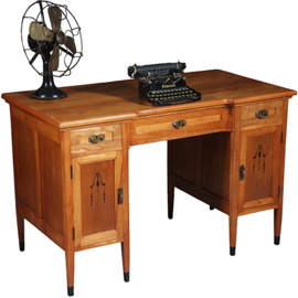 Satijnhouten bureau met zwarte accenten Hollands ca 1910 (No.283010)