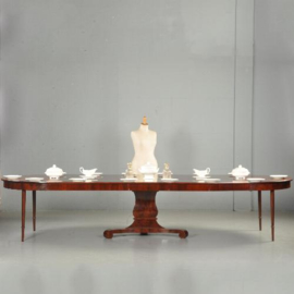 Antieke tafel / Hollandse mahonie coulissentafel  1820 tot max. 14 personen (No.501309)