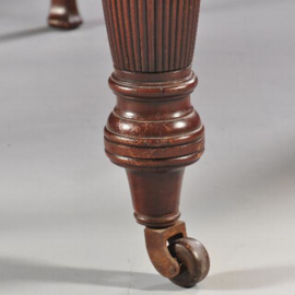 Antieke bureaus / Engelse partnerschrijftafel  in mahonie ca. 1880 met groen leer (No.582835)