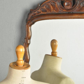 Antieke spiegels / Flink formaat essenhouten Soesterspiegel ca. 1890 met afneembare kroon(No.310822)