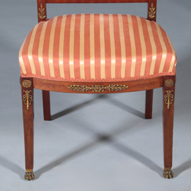 Stel van 6 Mahonie stoelen Empire door Pander ca 1890 incl stof naar wens  (No.440545)