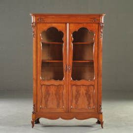 Antieke kast / kleine boekenkast of servieskast mahonie Willem III ca. 1875 (No.270641)