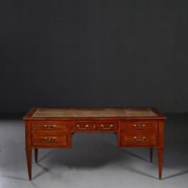 Antiek Bureau / Chique Schrijftafel in mahonie ca. 1860 met oud leer ingelegd (No.732511)