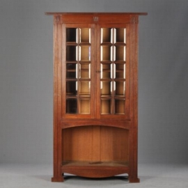 Antieke kast / Hollandse Jugendstil boekenkast ca. 1900 in mahonie  (No.743031)