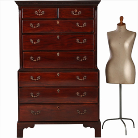 Kleine Tallboy of Chest on Chest ca.1790 in mahonie (No.910815)