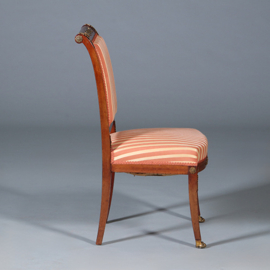 Stel van 6 Mahonie stoelen Empire door Pander ca 1890 incl stof naar wens  (No.440545)