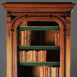 Antieke kast / Uitzonderlijk hoge én smalle Hollandse boekenkast 2,50 m. hoog ! ca. 1870 (No.160332)