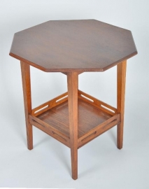 Antieke bijzettafels / 8 kantige tafel, gemerkt Pander ca. 1910 (No.86468)