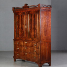 Antieke kast / Hollands Directoire kabinet  ca. 1810 met messing biezen (No.671936)