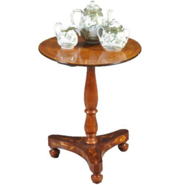 Antieke bijzettafels / Rond laag wijntafeltje / bijzettafeltje ca. 1850 ingelegd (No.411561)