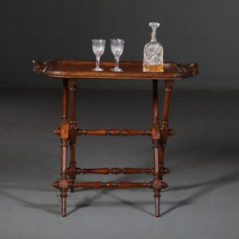 Antieke butlertray op inklapbaar onderstel ca. 1875 faux bois  (No.762415)