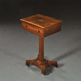 Antieke bijzettafels / latafeltje / wandtafeltje ca. 1850 in palissander met parelmoer inlegwerk (No.470749)