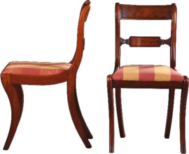 Antieke stoelen / stel van 4 eetkamerstoelen in mahonie ca. 1840 (No.942856)