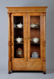 Antieke kast / Duitse boekenkast / servieskast in noten ca. 1885 (No.86553)