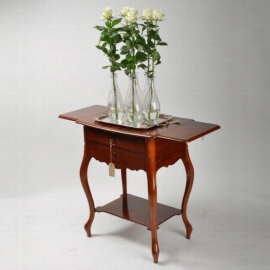 Antieke bijzettafels / Hollandse stommeknecht / sidetable / mahonie met 2 opklapbare oren (No.303101)