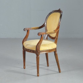 Antieke stoelen / stel van 8 antieke hollandse mahoniehouten stoelen ca. 1790 (No.402556)