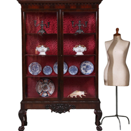 Zeer uitbundig Chippendale stijl display kabinet ca 1890 in mahonie (No.211750)