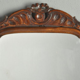 Antieke spiegels / Flink formaat essenhouten Soesterspiegel ca. 1890 met afneembare kroon(No.310822)