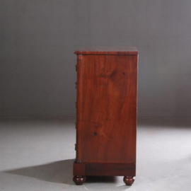 Antieke kast / Statige mahonie commode met zuilen en licht gebogen front ca. 1840 (No.661751)
