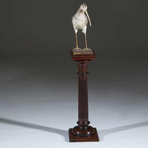Kleine gedrongen doorleefde  Piëdestal of zuil met cannelures  ca 1910  (No.301820)