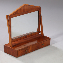 Kapspiegeltje met 2 laden en timpaan mahonie ca 1890 kantelbaar (No.913135)#