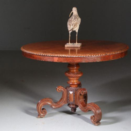 Antieke bijzettafels / Eetkamertafel / Ronde tafel biedermeier ca. 1830 (No.580625)