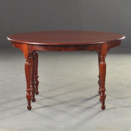 Antieke tafel / Franse coulissentafel ca. 1870 in mahonie 3,65 m lang (No.200848)