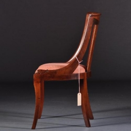Antieke stoelen / 6 Stoelen in mahonie 1930 Empire stijl incl. bekleding naar wens (No.830955)
