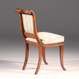 Antieke stoelen / Stel van 6 Empire eetkamerstoelen ca 1800 incl stoffering naar wens (No.901245)