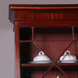Strak mahonie Buro-bookcase boekenkast met schrijflade ca 1800 (No.450410)