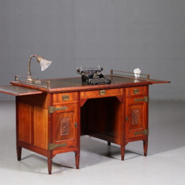 Antiek bureau / Hollands art Nouveau bureau met geldlade en postklemmen ca. 1895 (No.752832)