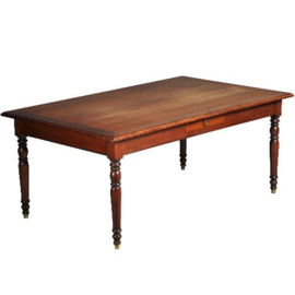 Antieke tafel / Kersenhouten werktafel / schrijftafel met lade en uittrekblaadje 20e eeuw  (No.460249)