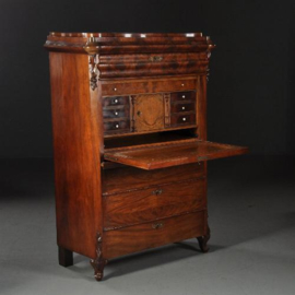 Antieke bureaus / Secretaire ca. 1875 met heel veel vakjes in mahonie (No.430800)