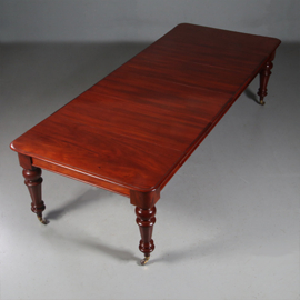 Lange tafel Pullout of coulissetafel ca 1870 Victoriaans in mahonie met 4 inlegbladen (No.830810)