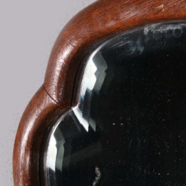 Antieke spiegel / KLeine  Soesterspiegel met facet geslepen rand ca. 1900 eiken (No.762481)