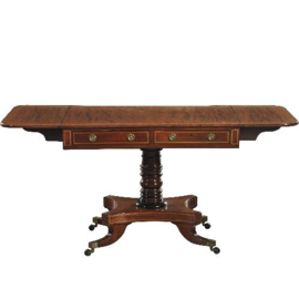 Antieke bijzettafels / Schrijftafels / Mahonie pembroke table ca. 1850 met 2 laden. (No.272156)