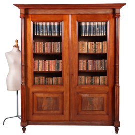 Statige mahonie 2-deurs boekenkast Hollands ca 1870 (No.450310)