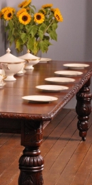 Antieke tafel / Engelse eikenhouten wind out table ruim 3 meter lang ca. 1870 (No.474028)