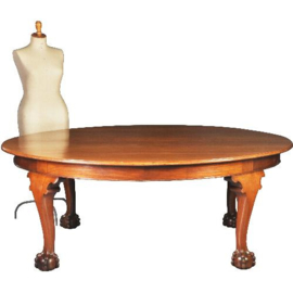 Antieke tafel /Reusachtige ovale eetkamertafel ca. 1910 voor 8 personen massief mahonie (No.320862)