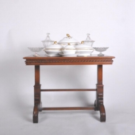 Antieke bijzettafels / sidetable / etagère inklap mechaniek van 1 naar 3 bladen  (No.492004)