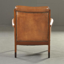Antieke stoelen / Stel van 2 art deco fauteuils mahonie met leer ca. 1915 (No.200844)