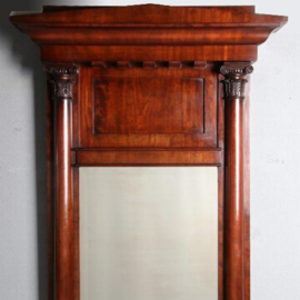 Antieke spiegel / Monumentale schouwspiegel Biedermeier ca. 1835 mahonie (No.781970)