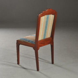 Antieke stoelen / stel van 4 zeer  comfortabele en zware mahonie Art Deco stoelen  ca. 1910 Hollands  (No.302741)