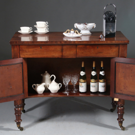 "Espressomachine tafel"  of wandtafel, sideboard of in mahonie en messing ca 1880 (No.960440)
