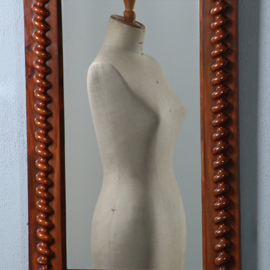 Biedermeier spiegel ca 1835 met onder en boven een bloemmahonie paneel getorste zuilen langszij (No.985587) - Hoogte 1,70 m