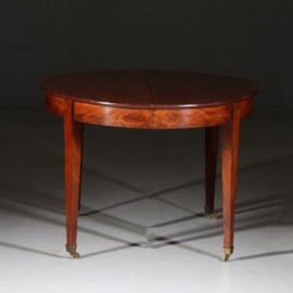 Antieke tafel / Hollandse mahonie Louis Seize ca. 1800 coulissentafel eetkamertafel (No.562215)