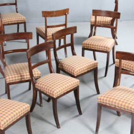 Antieke stoelen / Stel van 6 Engelse mahonie stoelen ca. 1930 incl. stoffering naar wens (No.562223)