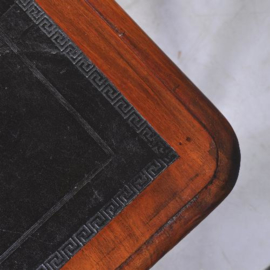 Antieke bureaus / schrijftafel met zwart leer ingelegd ca. 1875 Victoriaans (No.912041 )